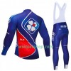 Fietskleding (Fietsshirt Lange Mouw + Lange Koersbroek) 2018 FDJ N002